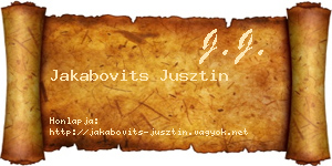 Jakabovits Jusztin névjegykártya